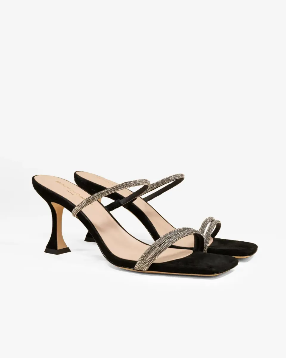 Mi/Mai Tokyo Black sandales à talons noires strass