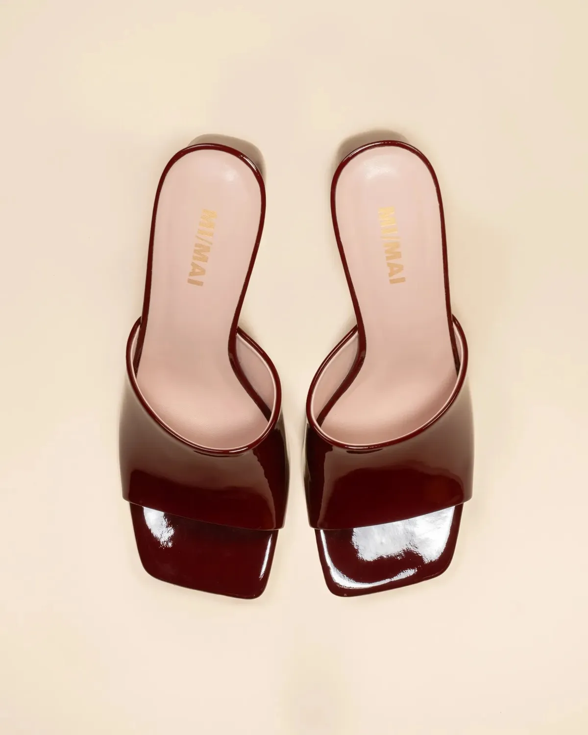 Mi/Mai Gemma High mules bordeaux verni talon 8 cm