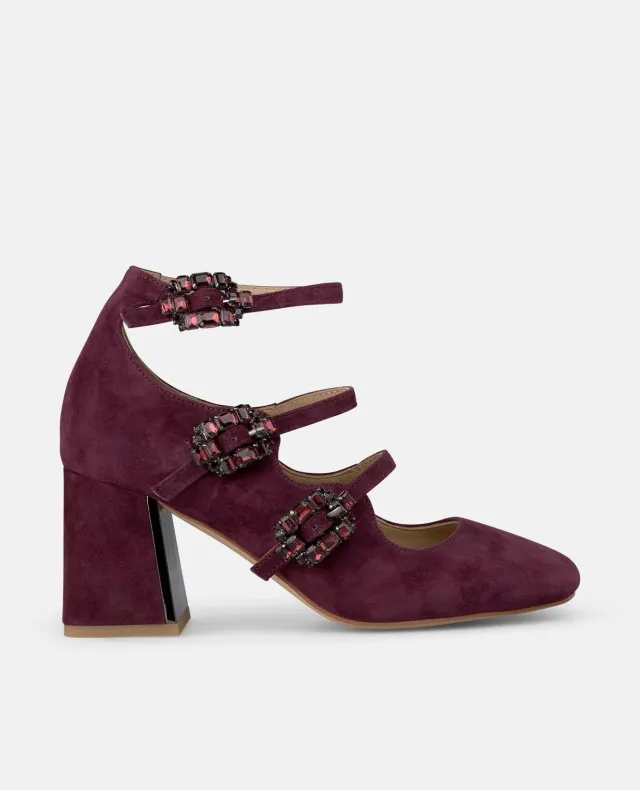 Alma en Pena I250301 escarpins suède bordeaux talon 7 cm