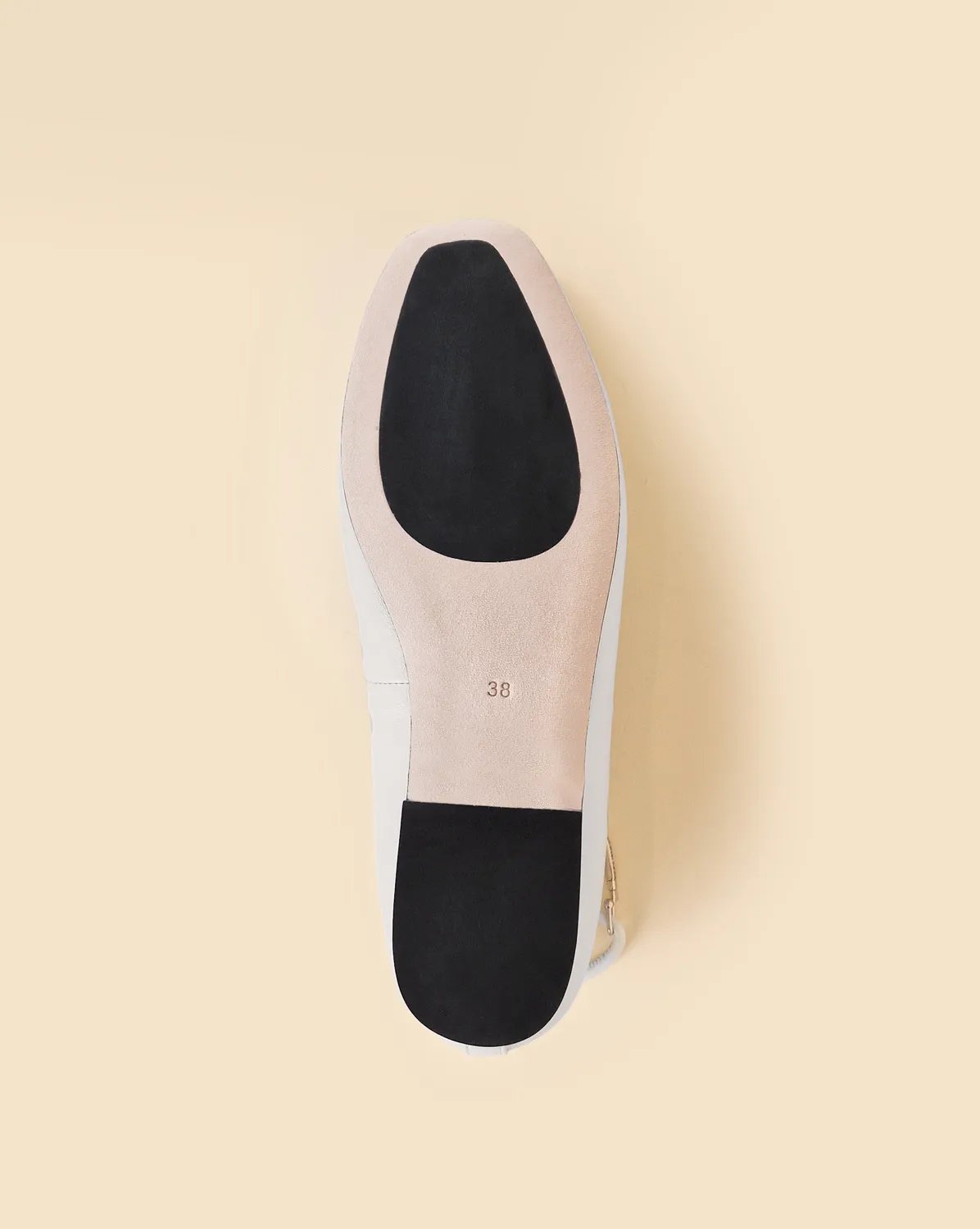 Mi/Mai Frida White ballerines chaîne dorée