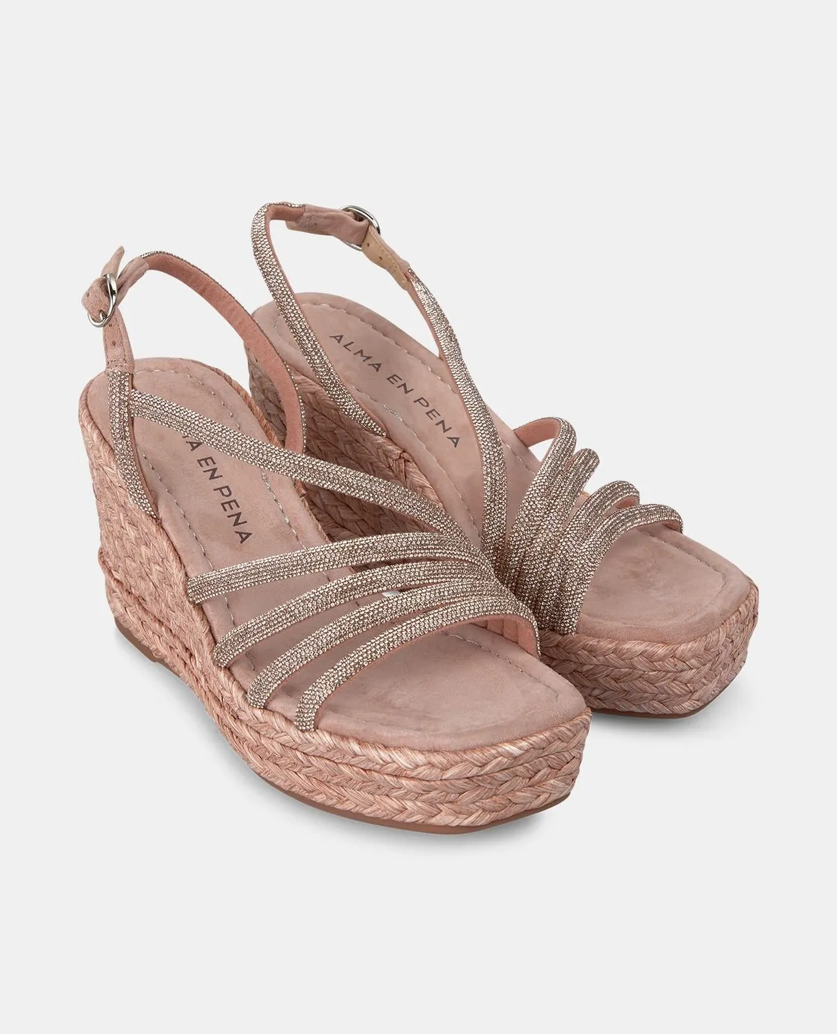 Alma en Pena V2551274 compensées rose strass talon 9,8 cm