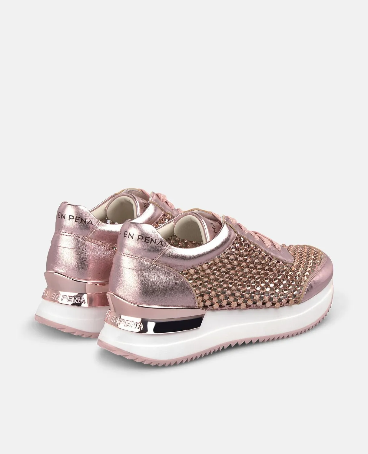 Alma en Pena V260353 sneakers plateforme rose métallisé 4,5 cm