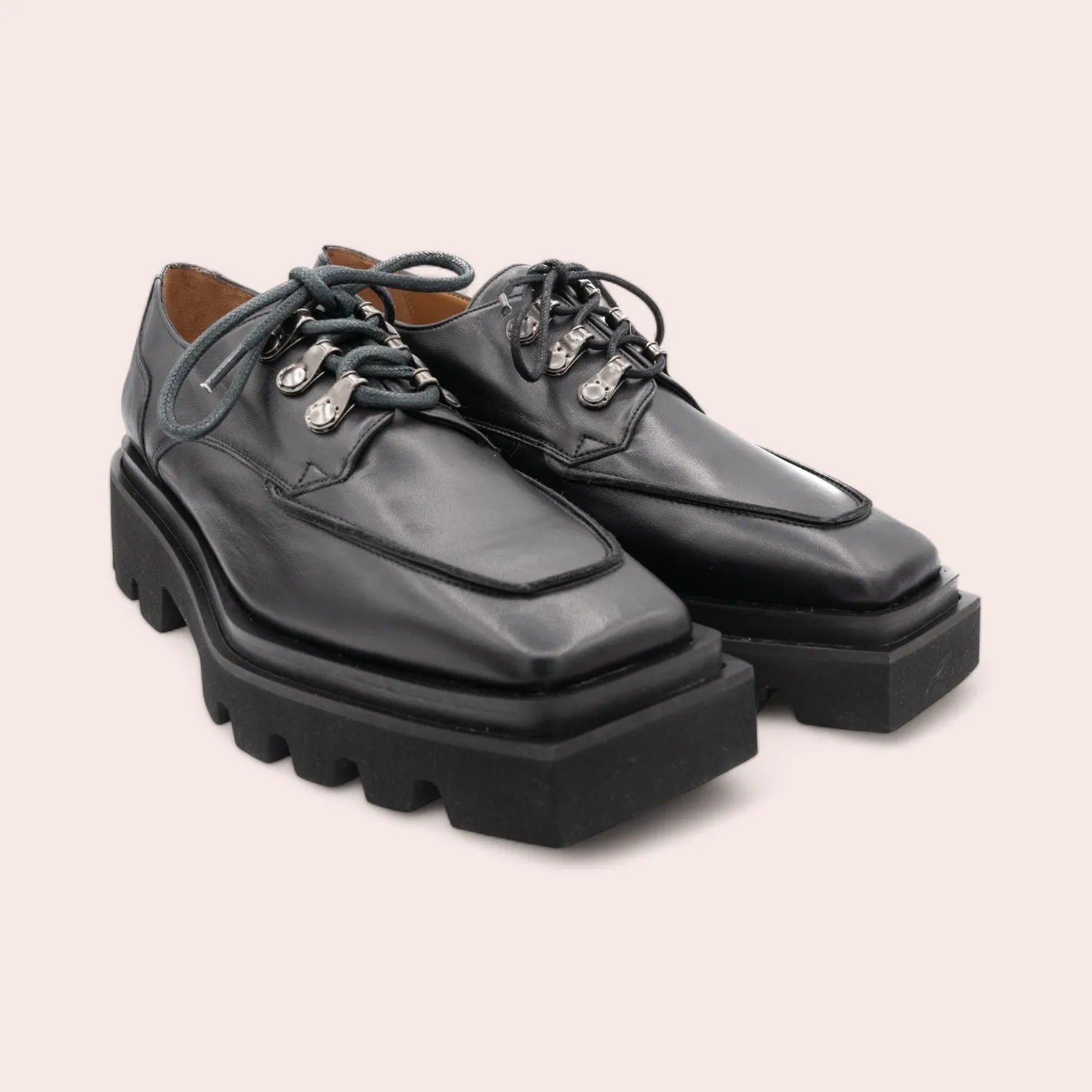 Karine Arabian Wales derbies cuir noir 40 talon 30mm
