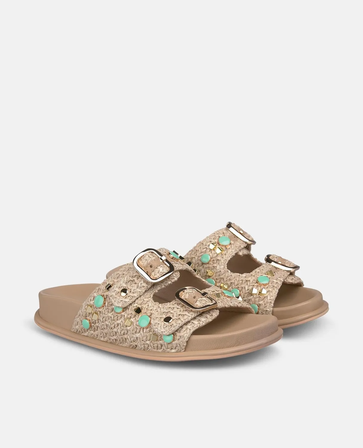 Alma en Pena V267301 sandales plates rafia beige 2 cm