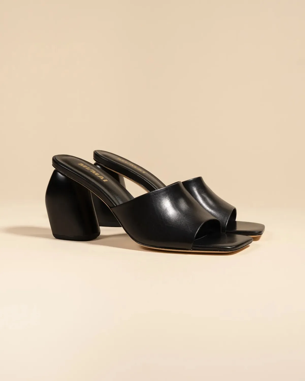 Mi/Mai Gemma High mules noir mat talon 8 cm
