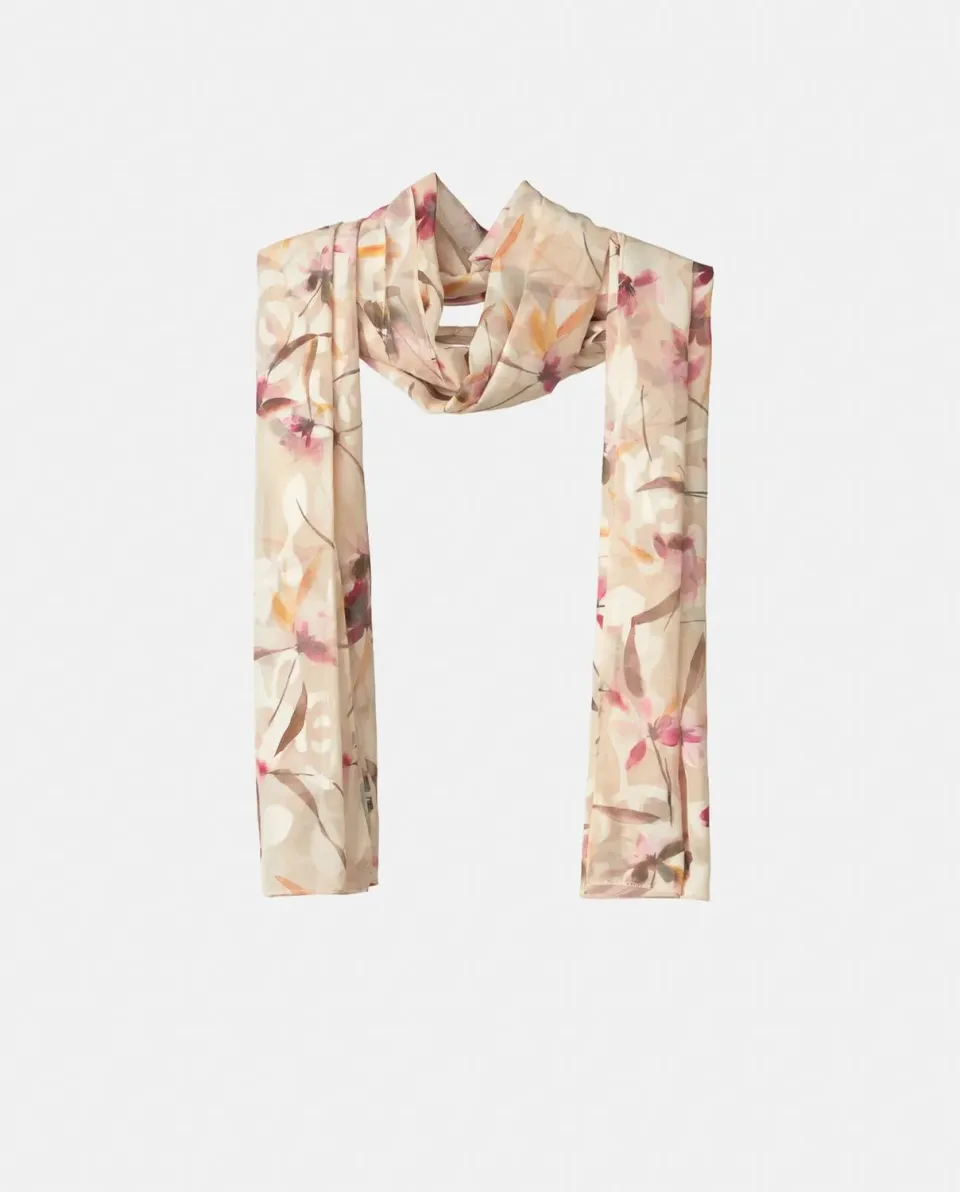Alma en Pena V26AC100 foulard floral pêche 200 cm