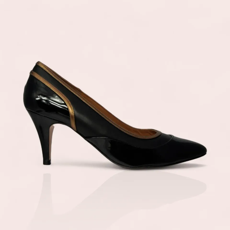 Karine Arabian Vivienne escarpins cuir noir 70mm