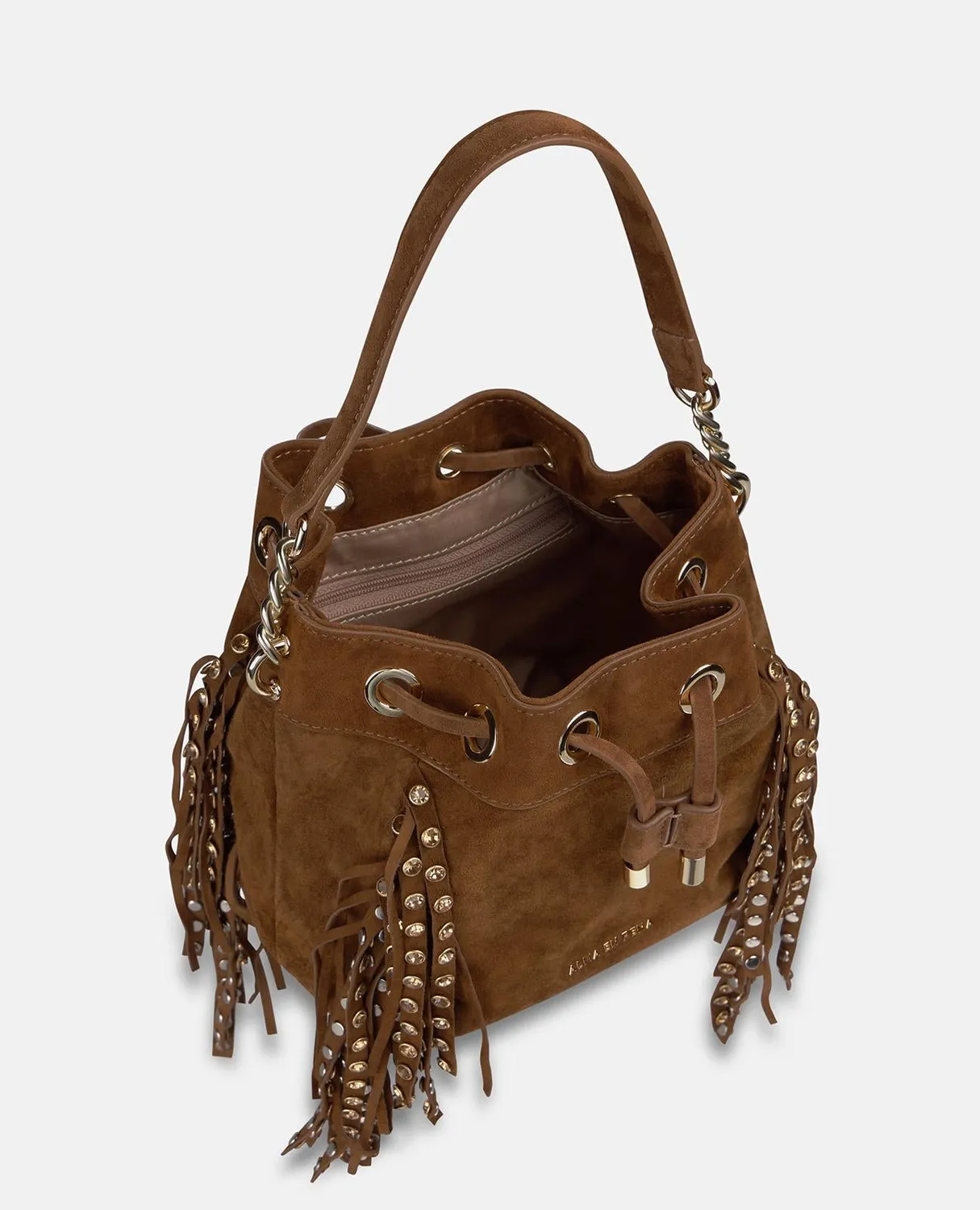 Alma en Pena V26BG065 sac cuir caramel à clous