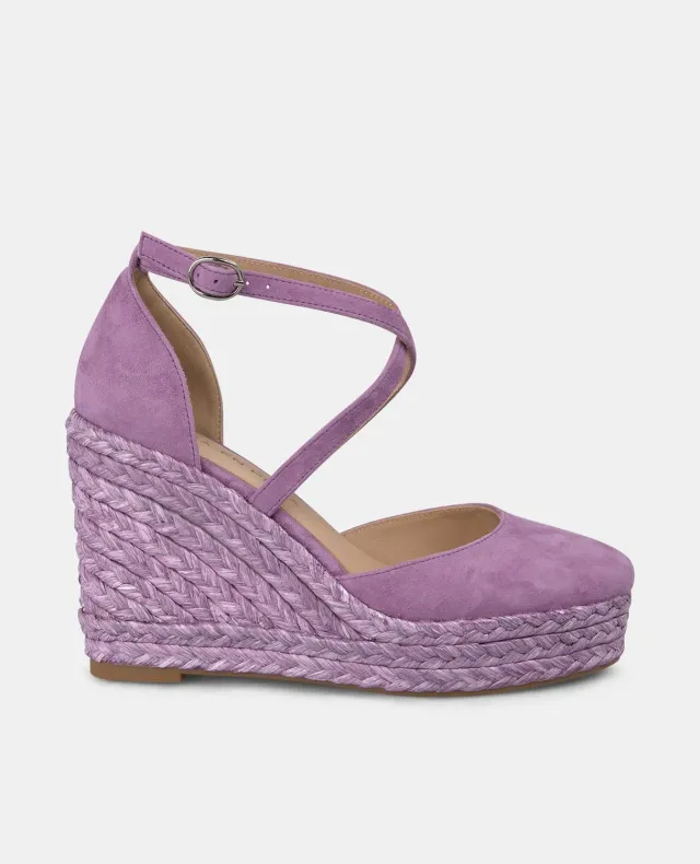Alma en Pena V2551005 compensées violet cuir 8 cm