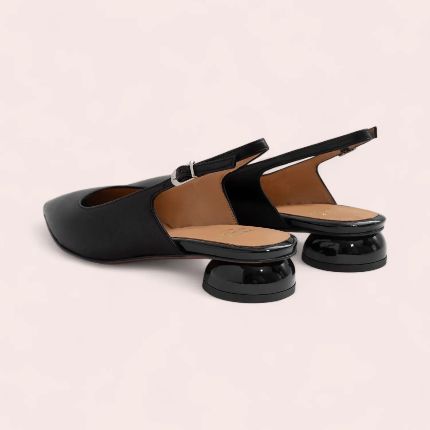 Karine Arabian SILVA slingback cuir noir talon 30mm