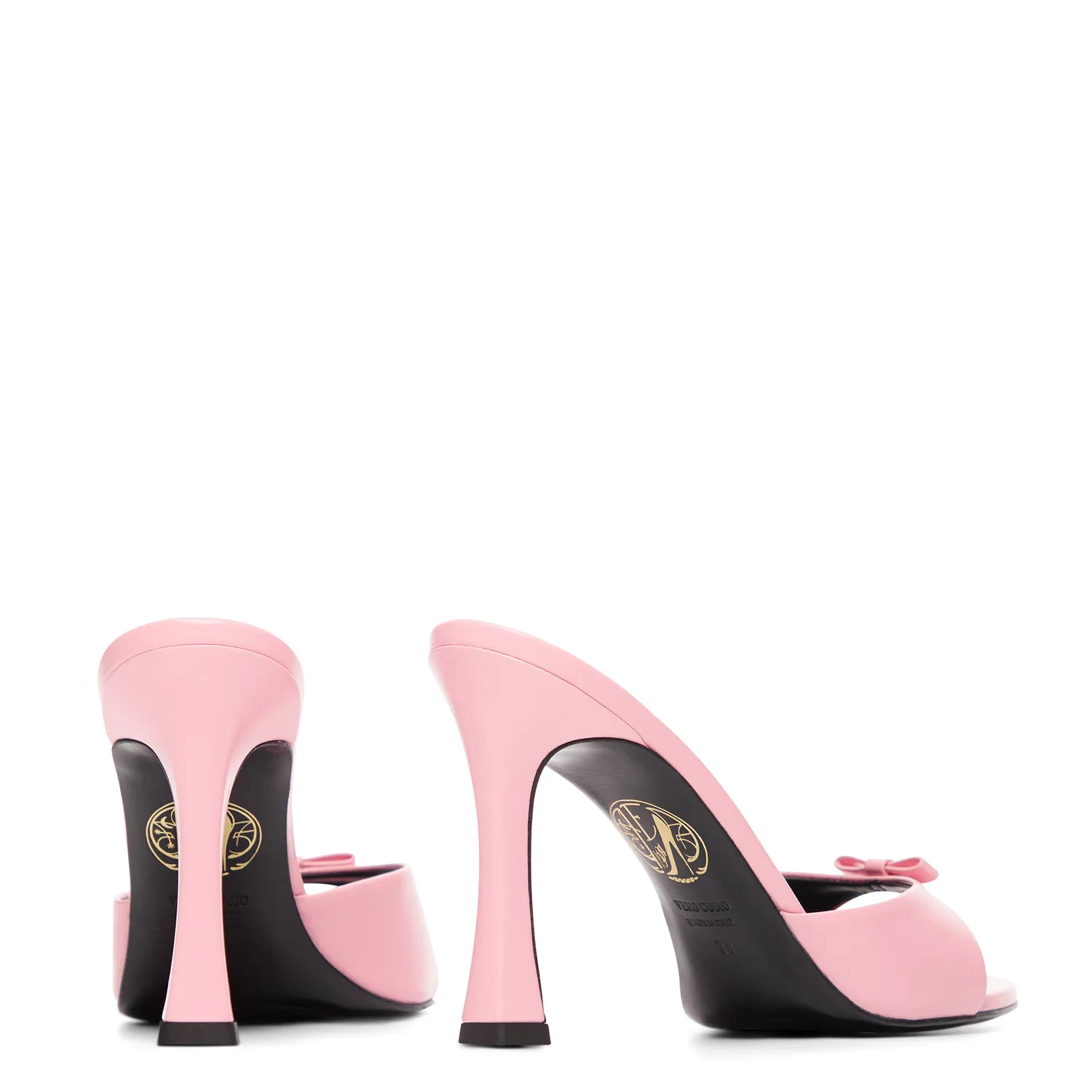 Maison Ernest Lydalia 95 mules rose pastel cuir mat talon 9,5 cm