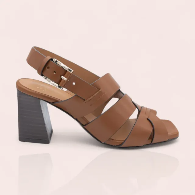 Karine Arabian LAMORIE sandale cuir camel 38 talon 70mm
