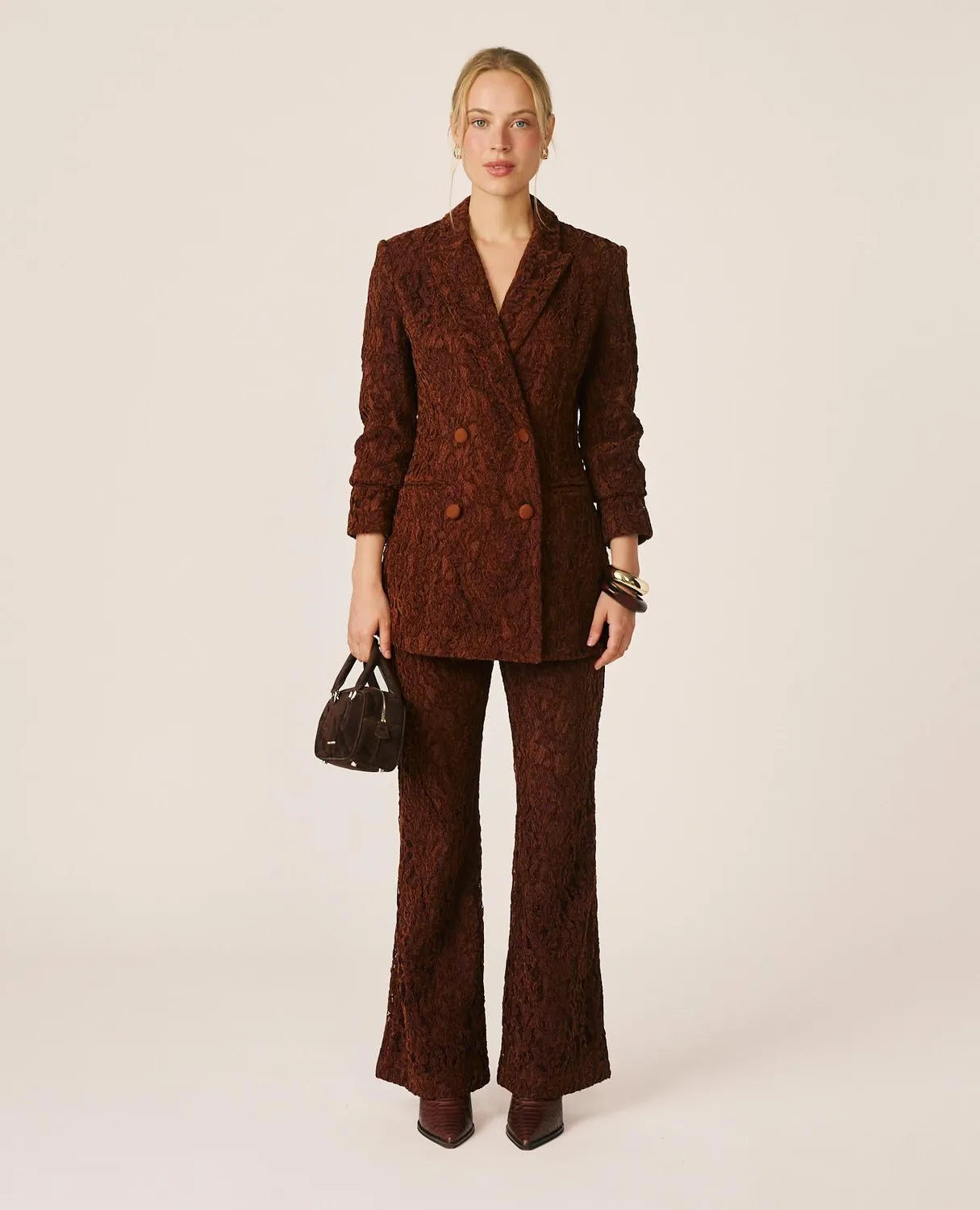 Alma en Pena I26CL1002 blazer velours croisé marron