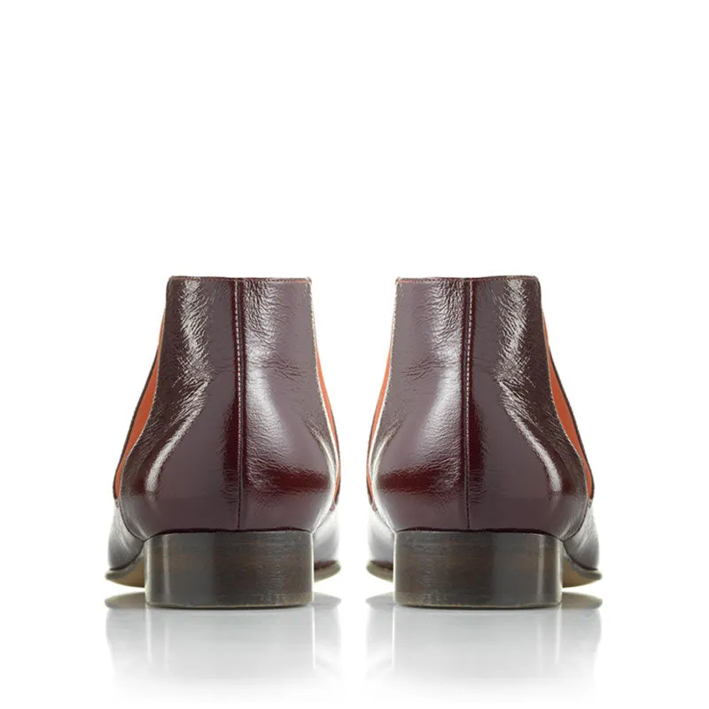 Bégum Paris Lucrèce Vogue bottines vernis bordeaux