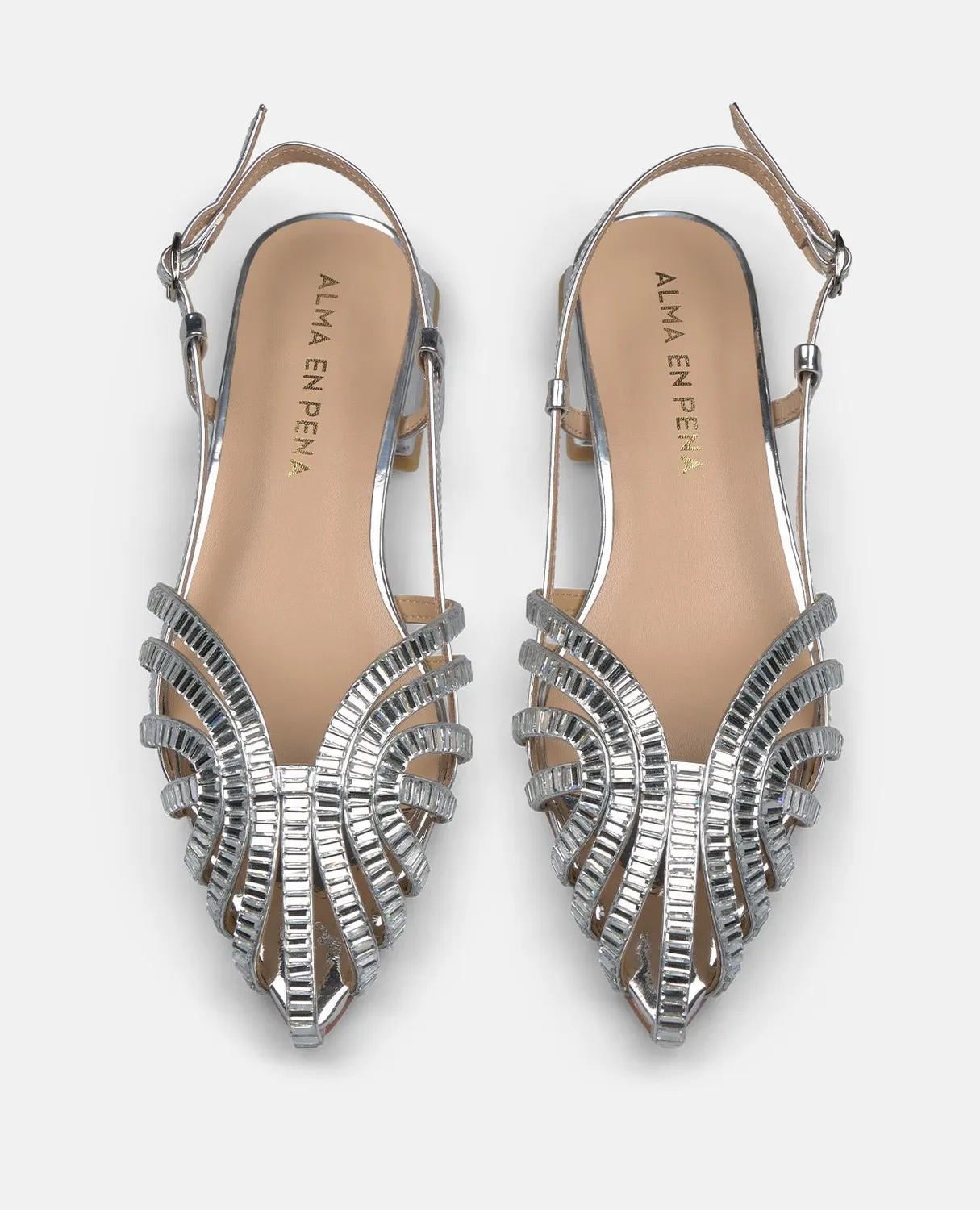 Alma en Pena V250493 sandales plates argent strass