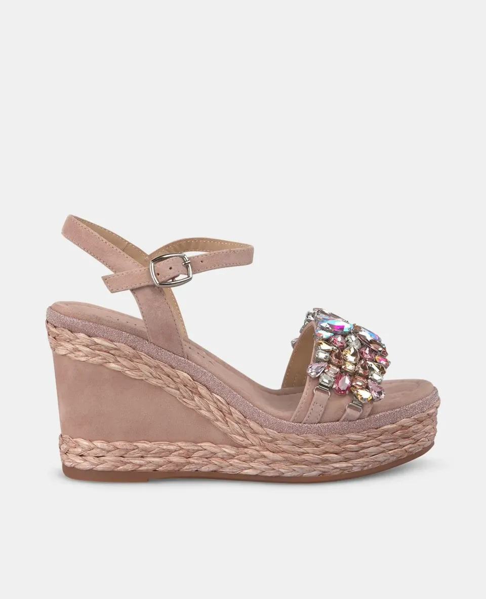 Alma en Pena V2551291 compensées cuir rose poudré