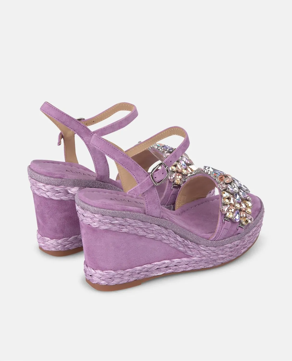 Alma en Pena V2551291 sandales compensées suède violet