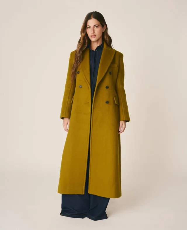 Alma en Pena I26CL1503 manteau long olive double
