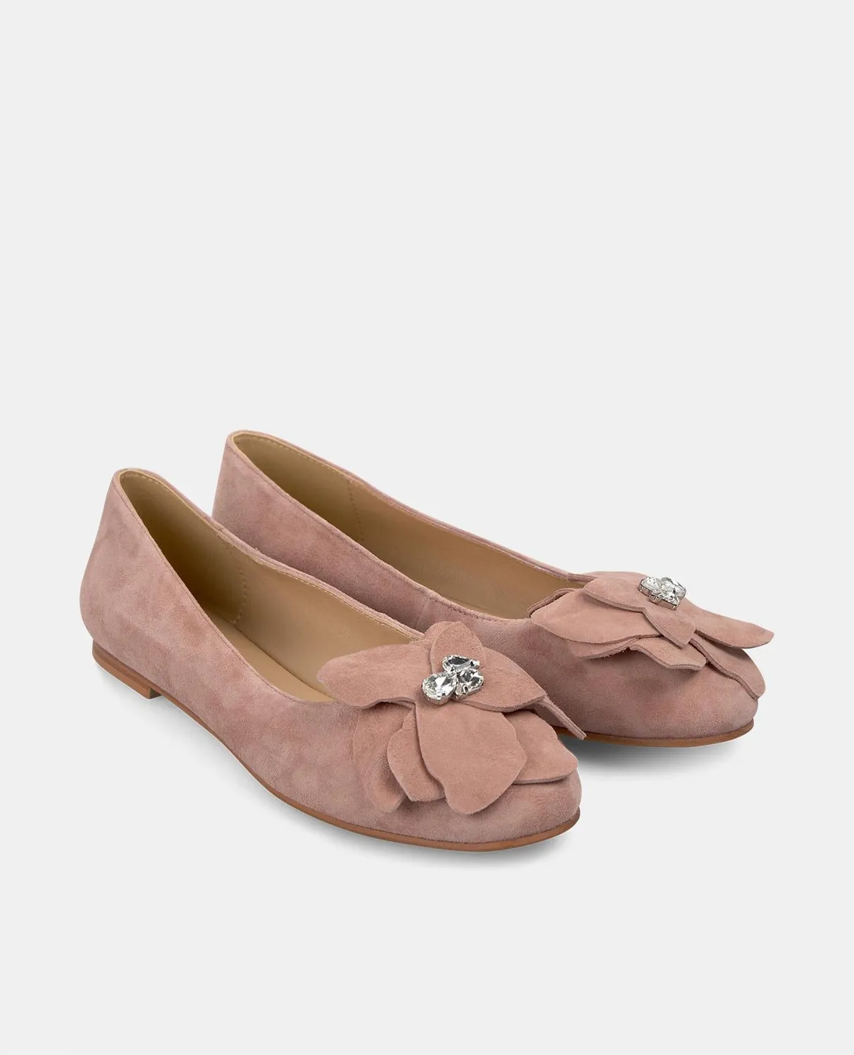 Alma en Pena V250541 ballerines cuir rose fleur talon plat