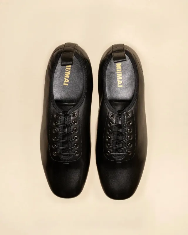 Mi/Mai Serge Black derby cuir noir souple