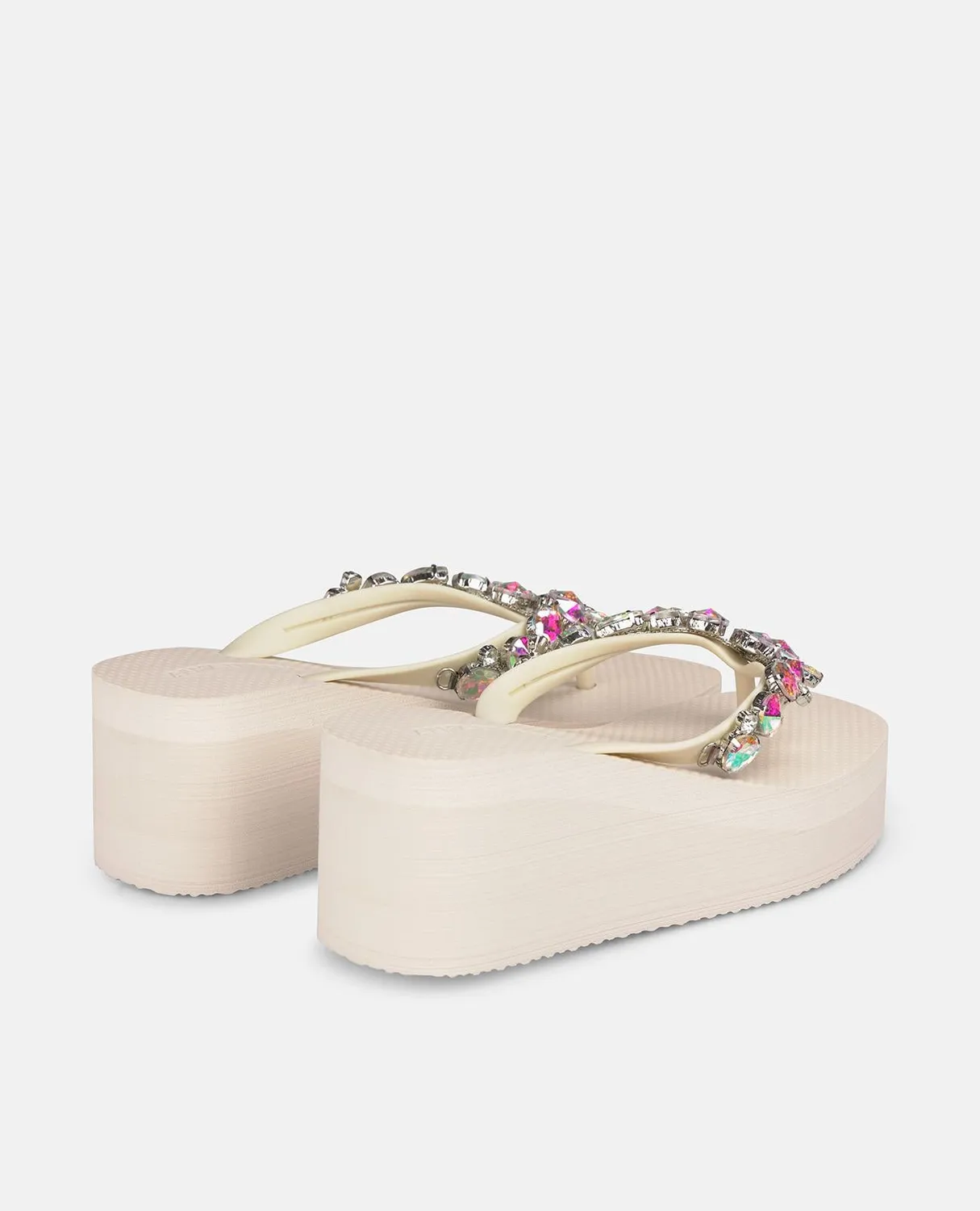 Alma en Pena V251997 tongs blanc strass semelle 4,5 cm