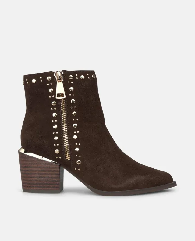 Alma en Pena I2653003C bottines cuir marron cloutées