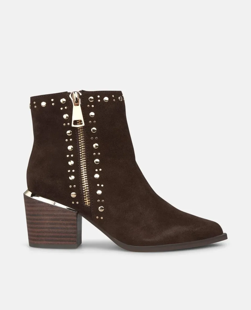 Alma en Pena I2653003C bottines cuir marron cloutées
