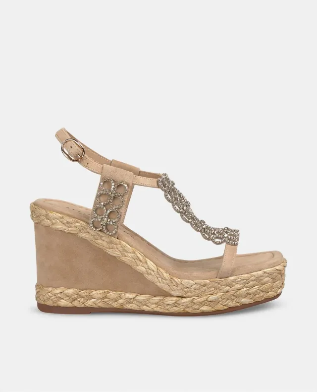 Alma en Pena V2551256 espadrille compensée sable fleurs