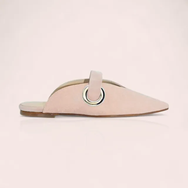 Karine Arabian Ashley mules plates rose pailleté cuir