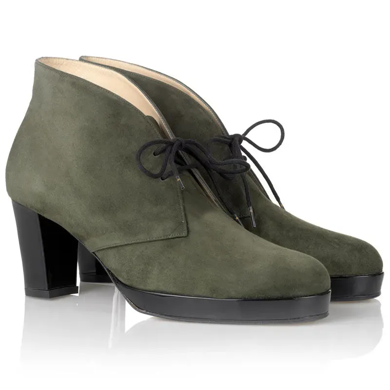 Bégum Paris Diane bottine kaki noir talon 7 cm