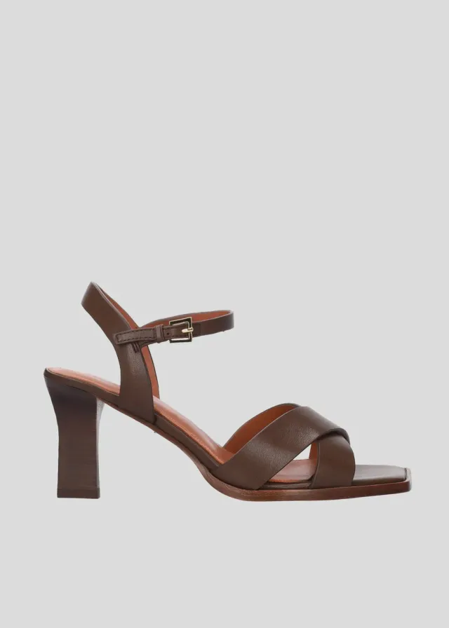 Lola Cruz Théa 75 sandales à talon marron talon 7,5 cm