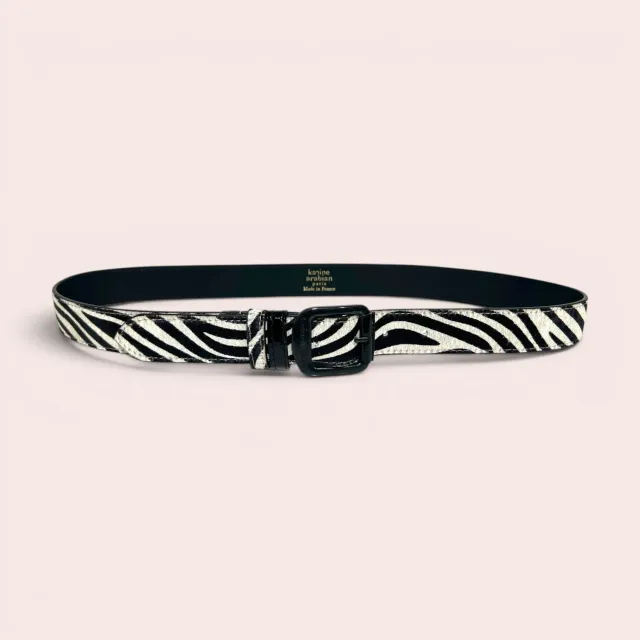Karine Arabian ORTIZ ceinture zébrée cuir pony