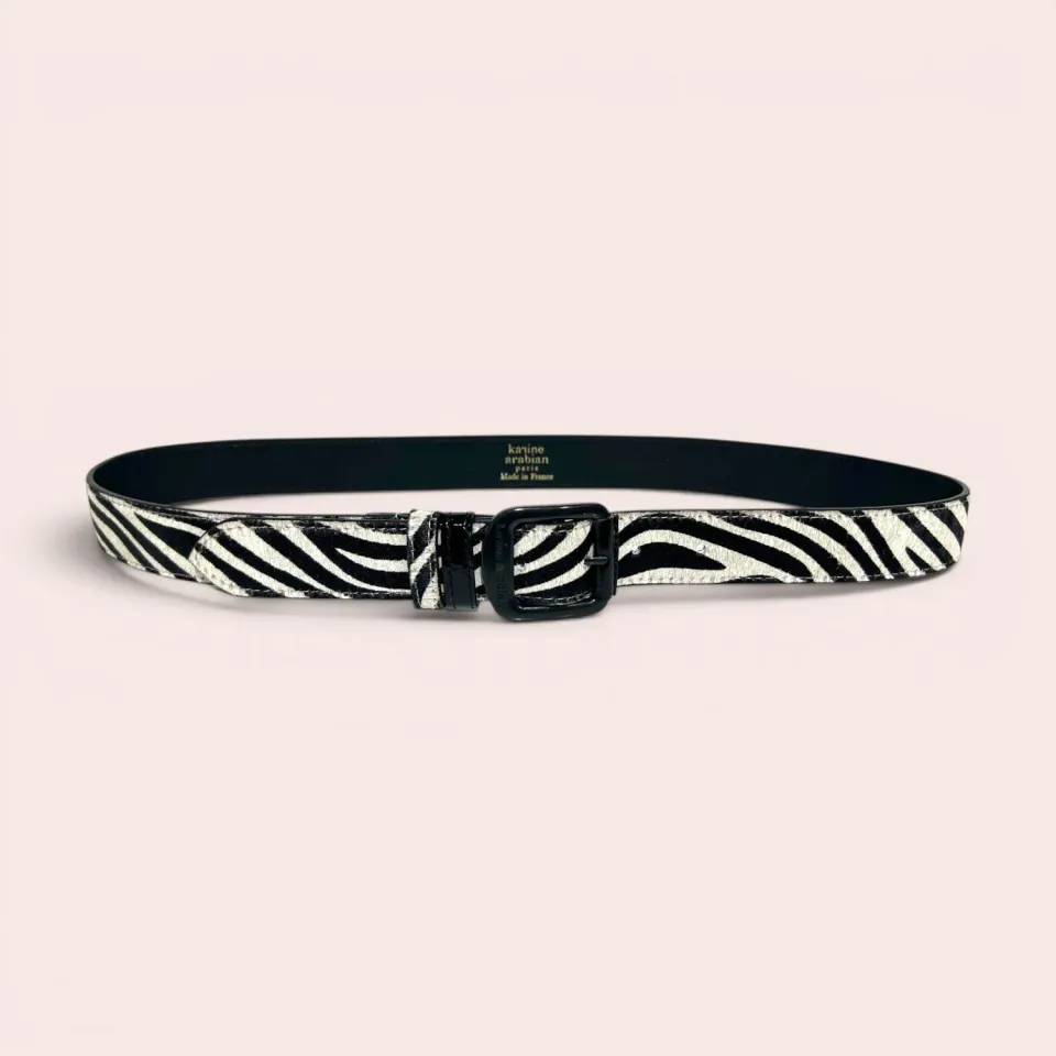 Karine Arabian ORTIZ ceinture zébrée cuir pony