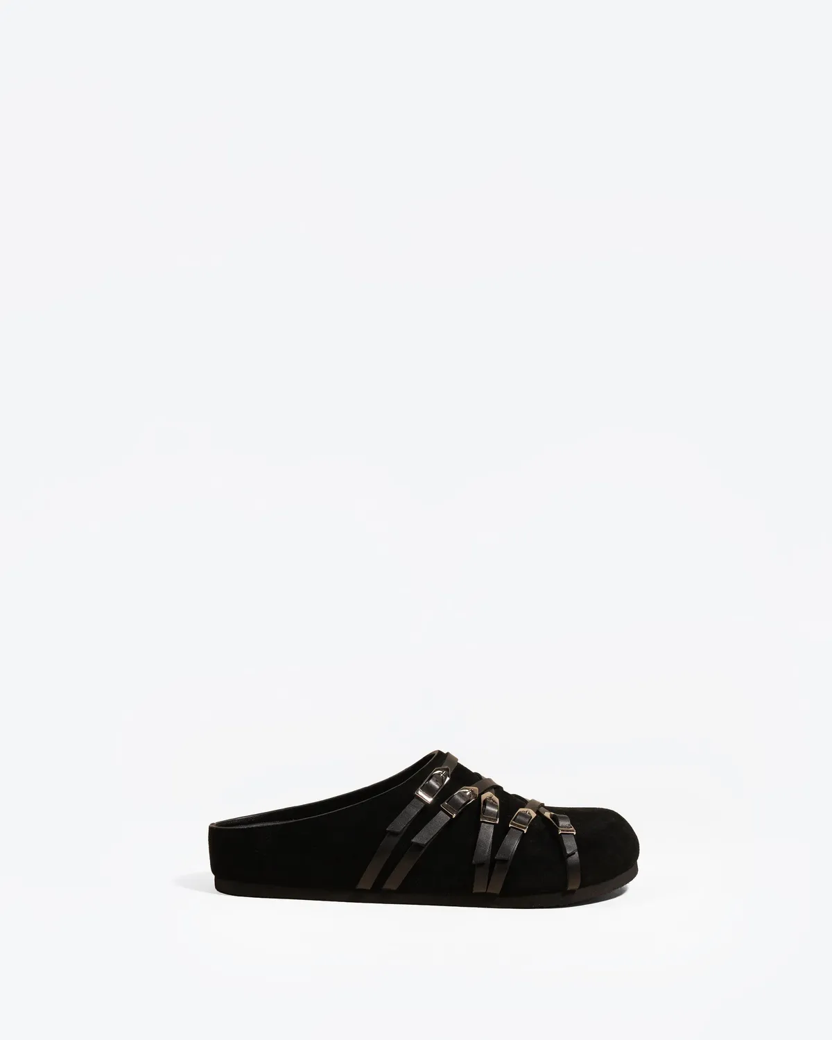 Mi/Mai Toledo sabots mules daim noir brides boucles