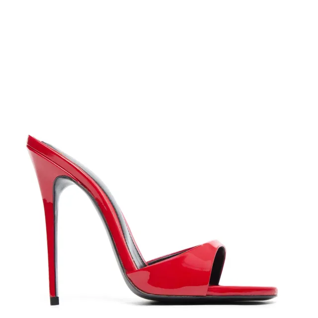 Maison Ernest Lidylle 120 mules cuir vernis rouge