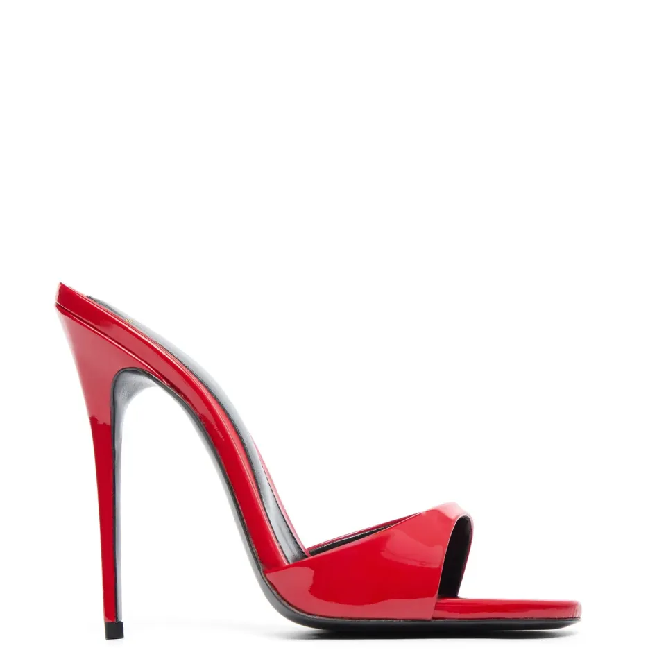 Maison Ernest Lidylle 120 mules cuir vernis rouge