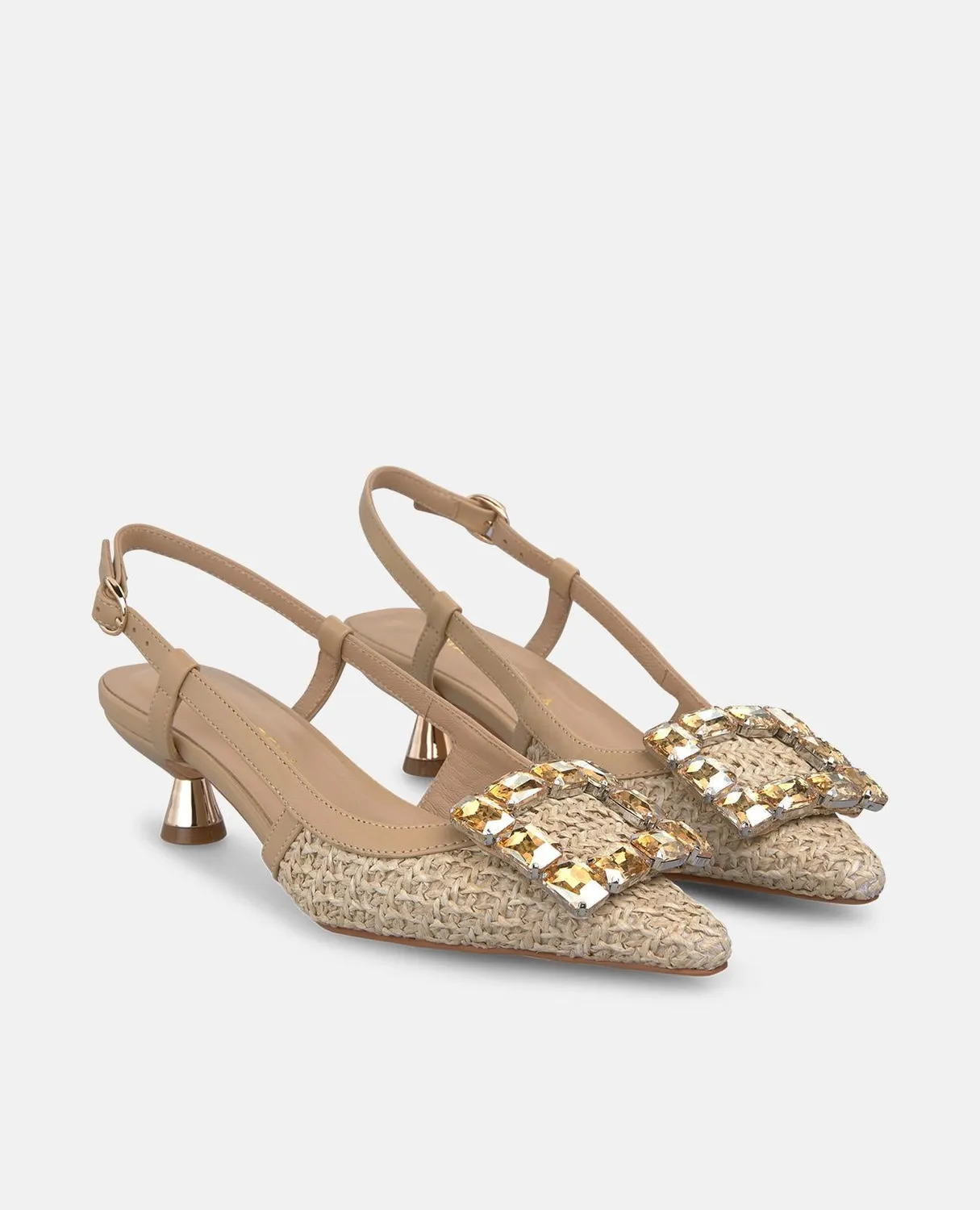 Alma en Pena V265201 escarpins slingback raphia beige