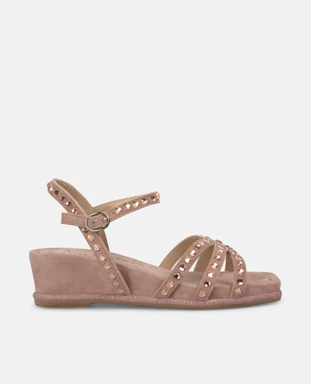 Alma en Pena V251750 sandale compensée rose cuir