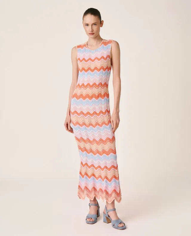 Alma en Pena V26CL0201 robe longue maille orange