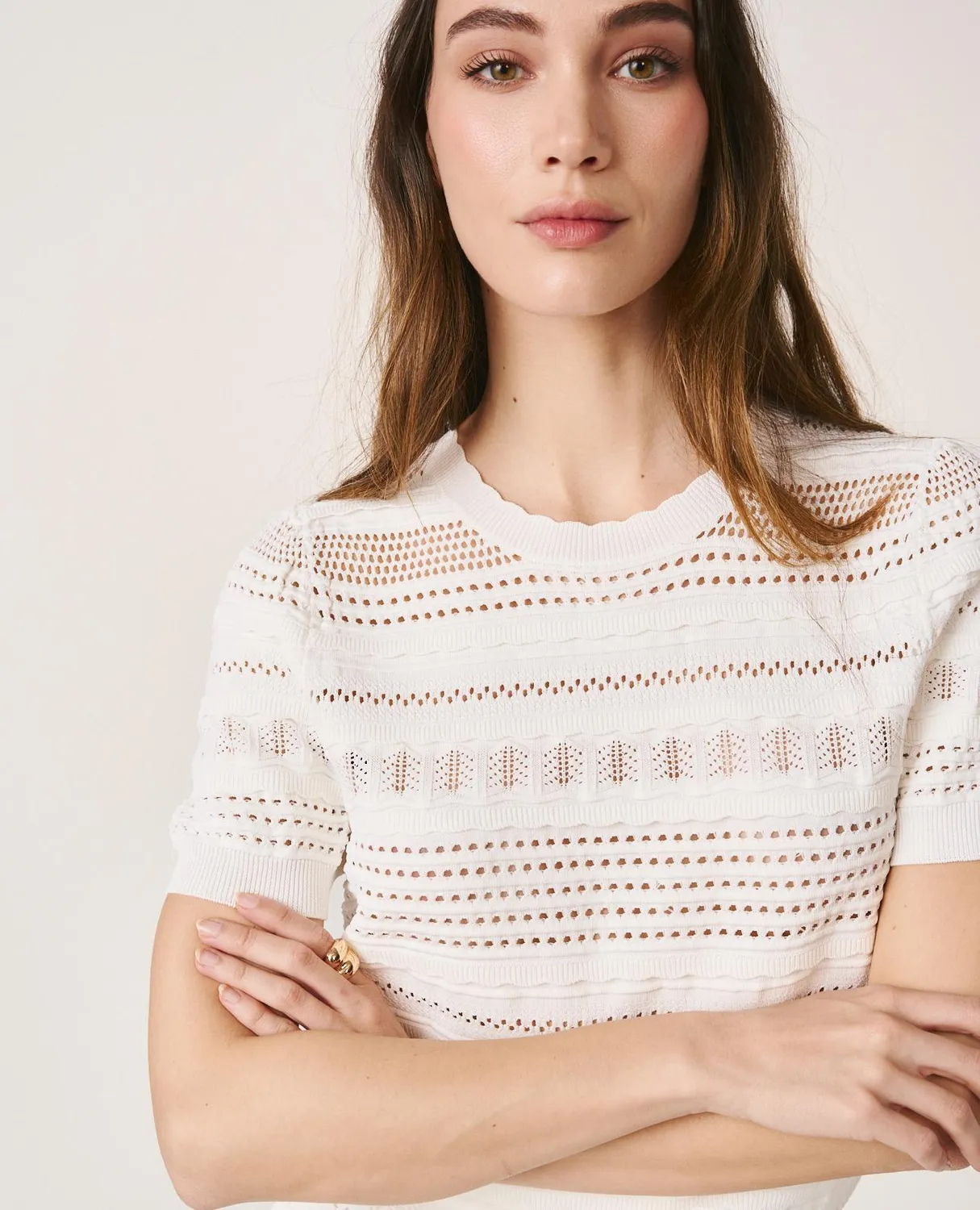 Alma en Pena V26CL0607 top blanc viscose
