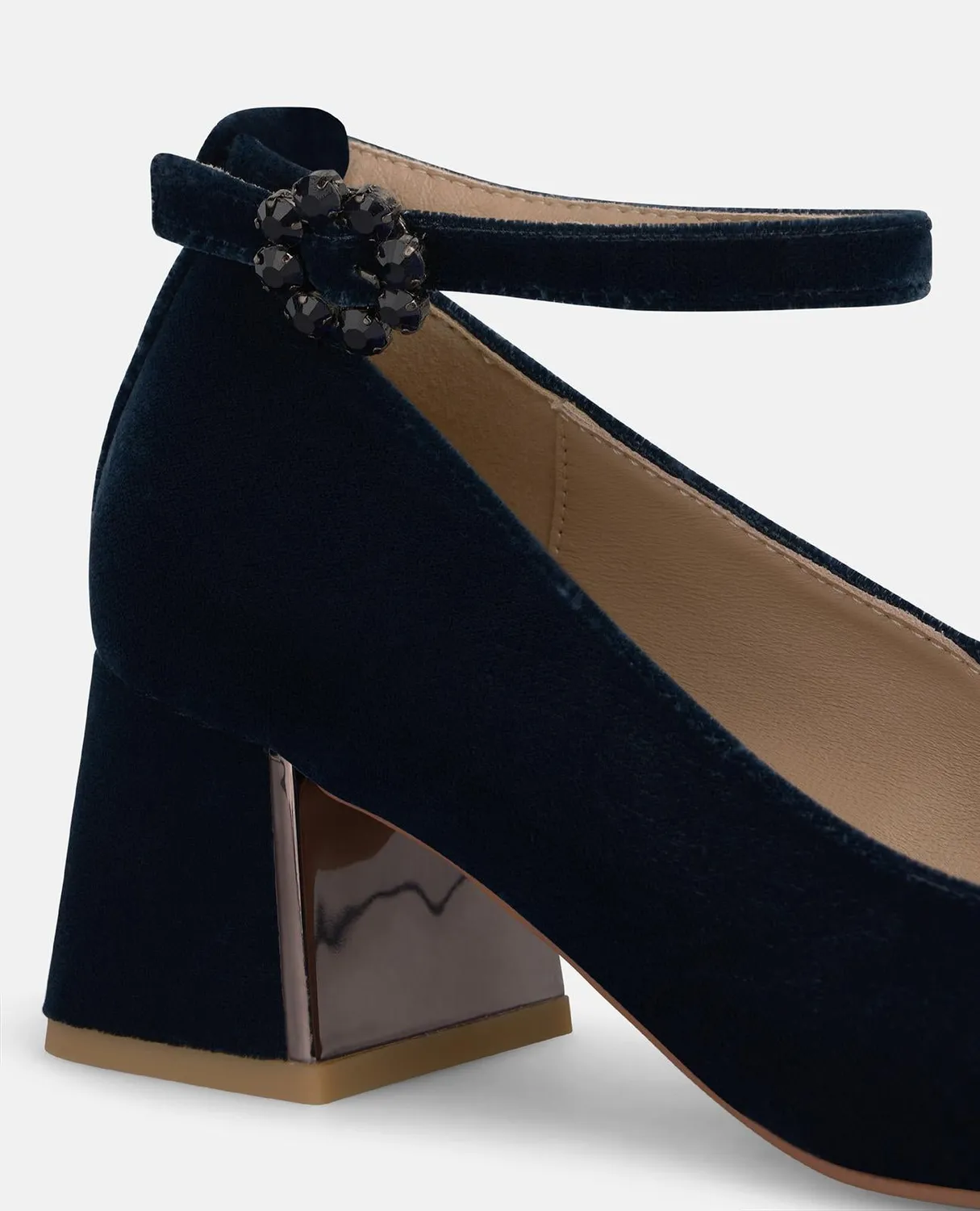 Alma en Pena I260154 escarpins velours bleu talon 5,5 cm