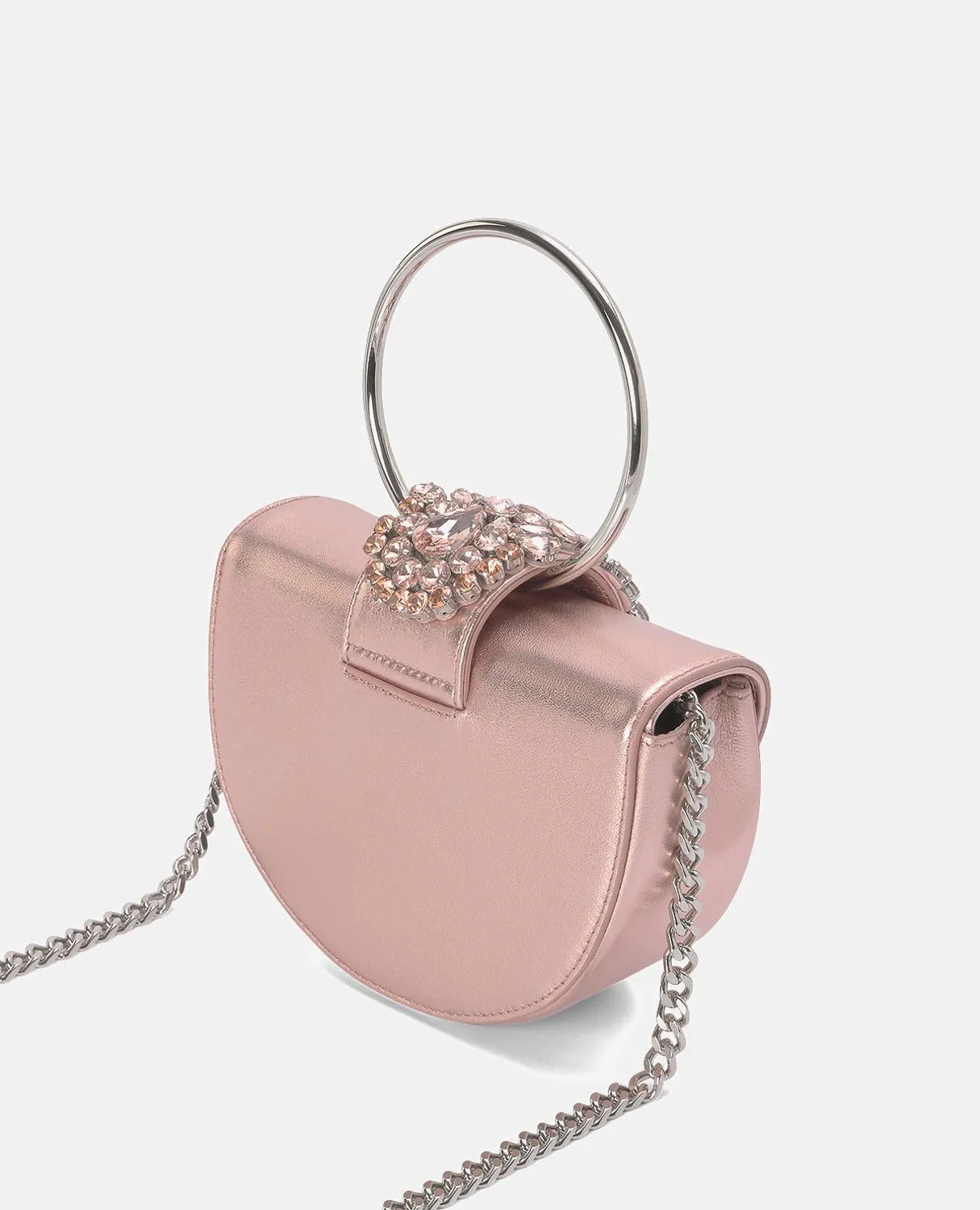 Alma en Pena BG100 sac lune rose cuir bijou