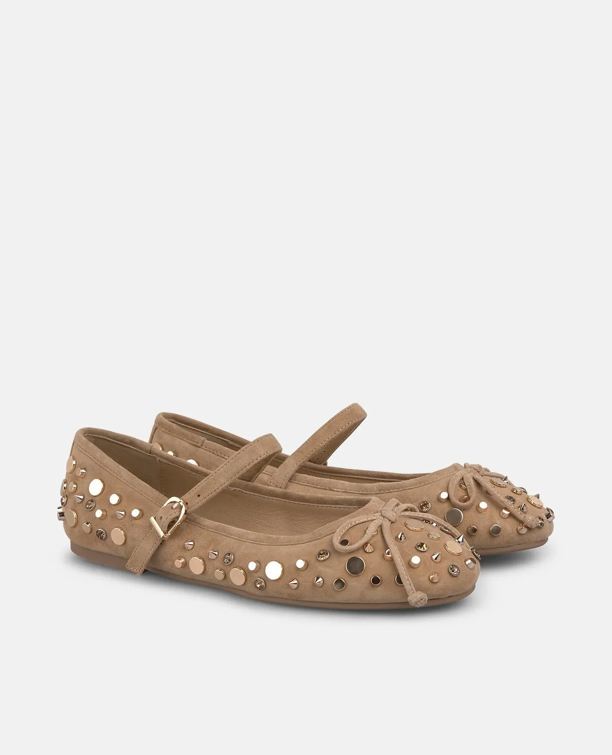 Alma en Pena I250196 ballerines camel cloutées plates