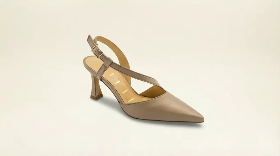 Matteo Pitti Penny 70 slingback cuir taupe