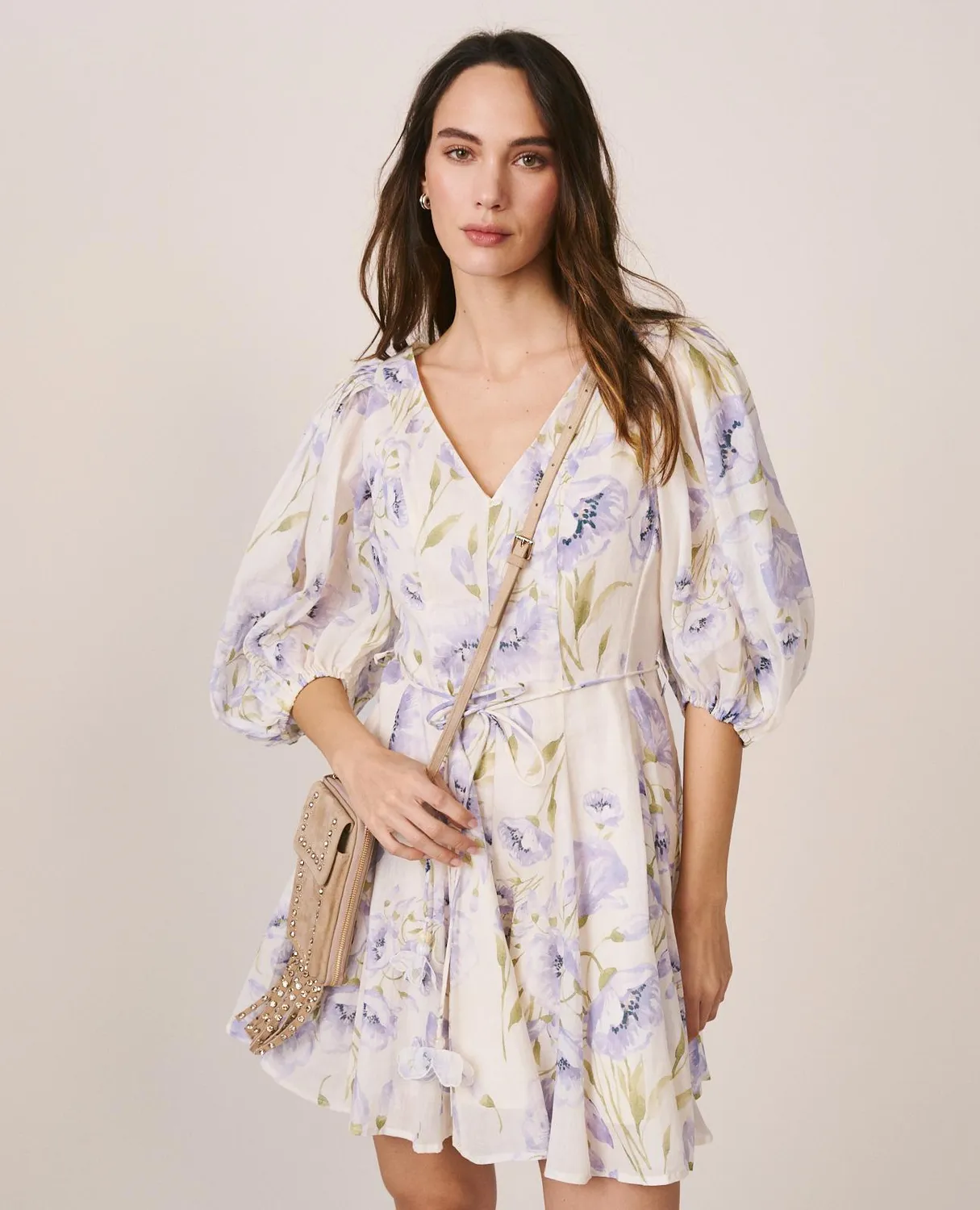 Alma en Pena V26CL0102 robe mini lavande fleurie