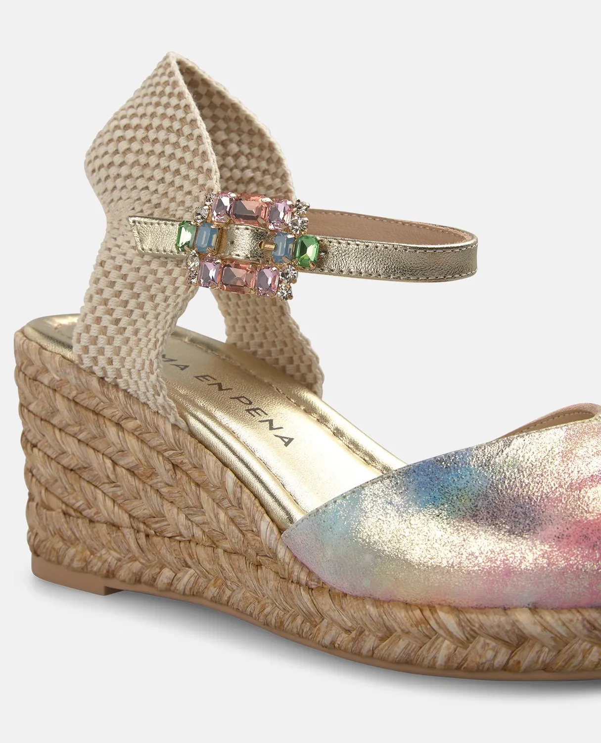 Alma en Pena V265691 espadrille rose compensée 6,5 cm