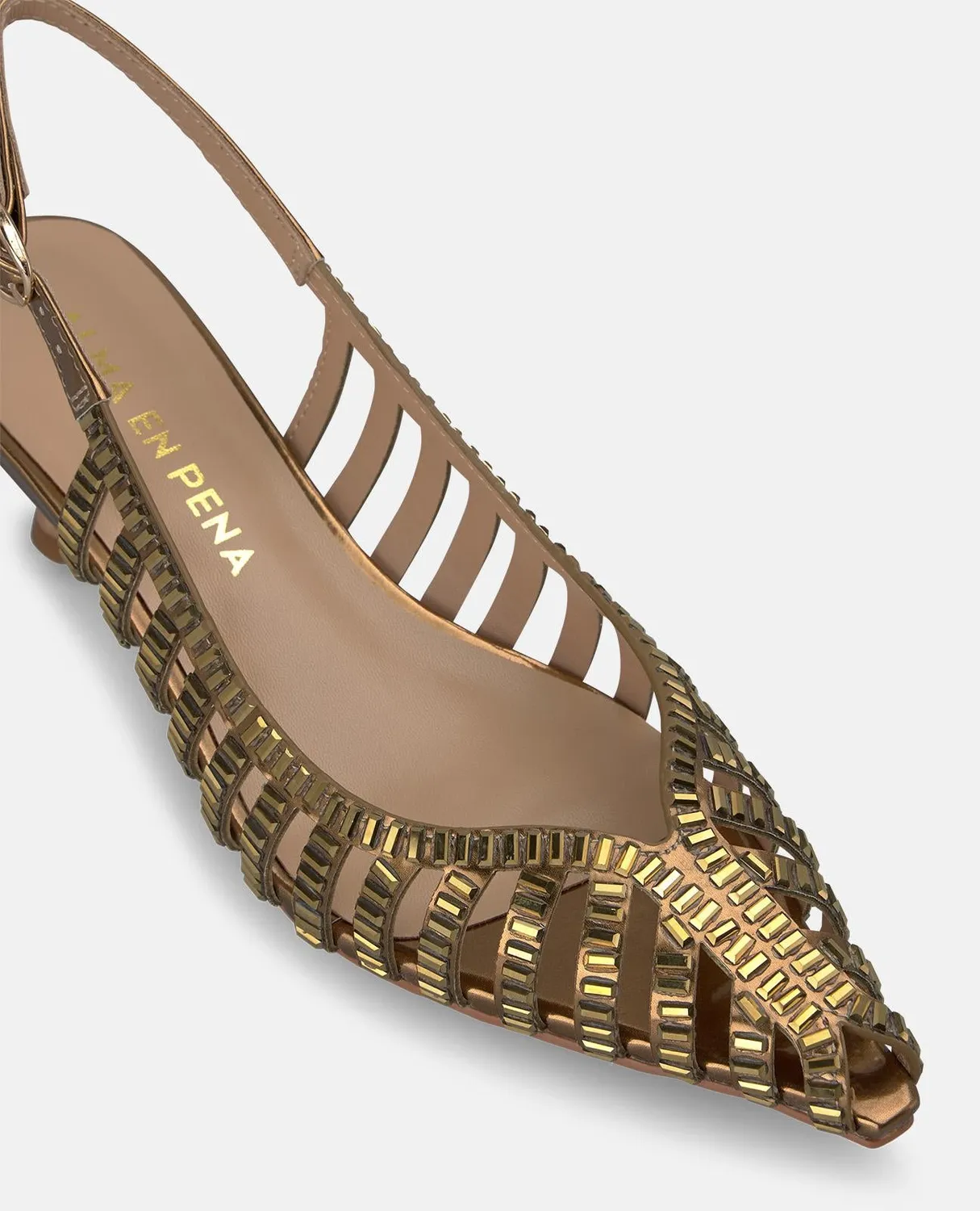 Alma en Pena V265200 escarpins bronze talon kitten