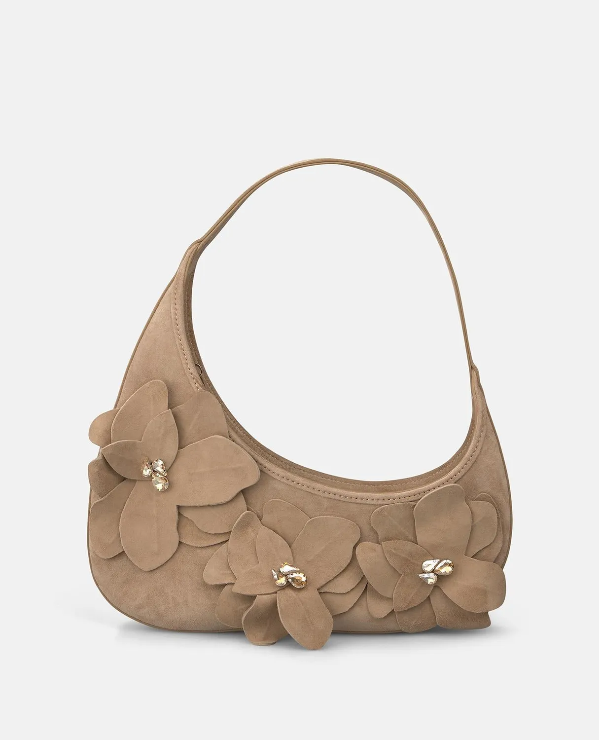 Alma en Pena V26BG027 sac épaule cuir arena fleurs