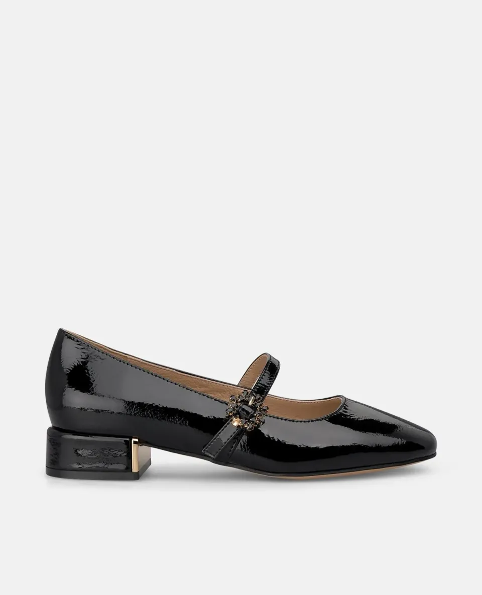 Alma en Pena I260091 babies noires vernies talon 3 cm cuir