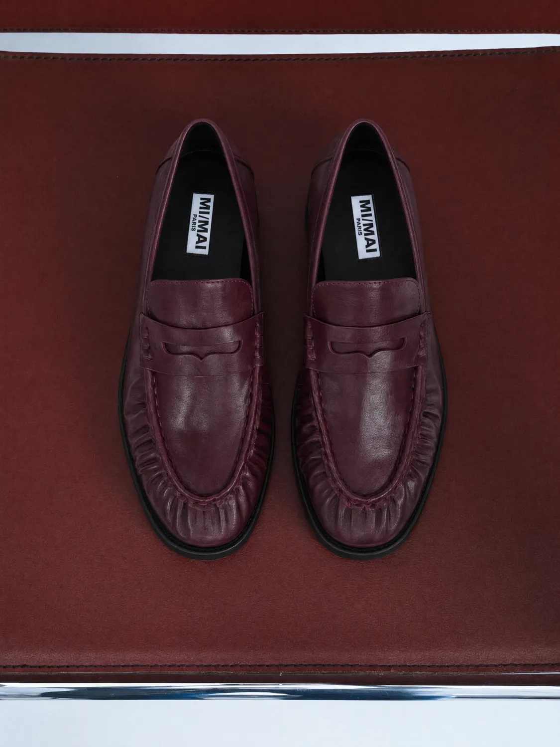 Mi/Mai Orso Burgundy mocassins cuir bordeaux